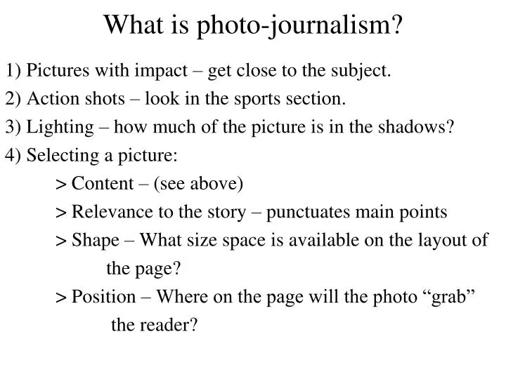 what is photo journalism