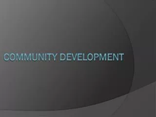 Community Development