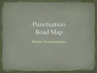 Punctuation Road Map