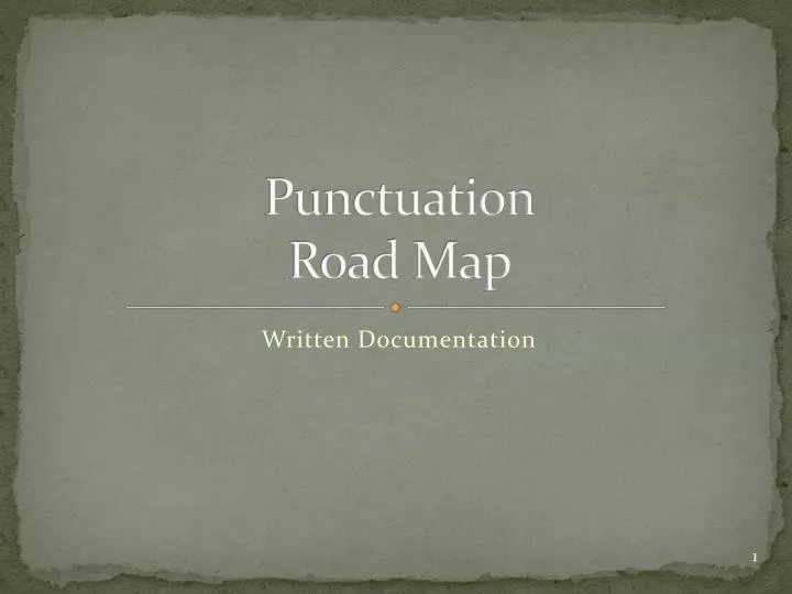 punctuation road map