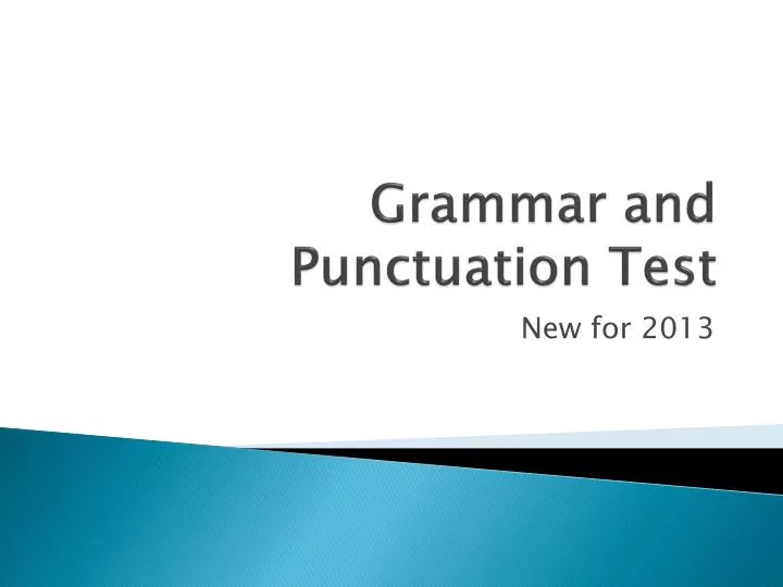 grammar and punctuation test