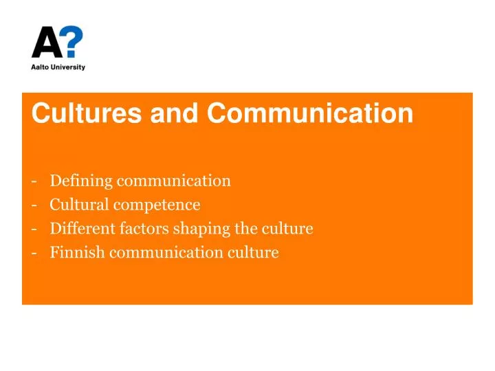 cultures and communication