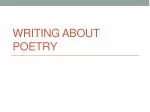 Writing about Poetry - slide 1