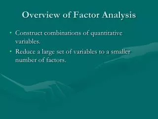 Overview of Factor Analysis