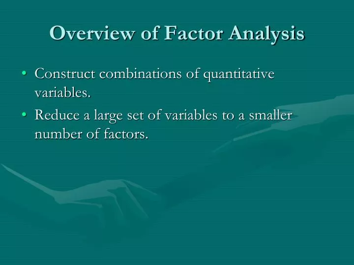 overview of factor analysis