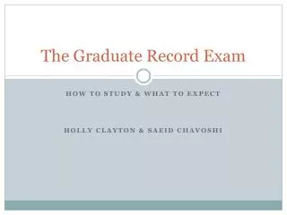 The Graduate Record Exam