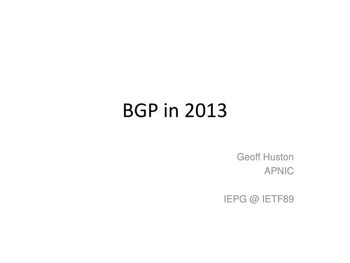 bgp in 2013