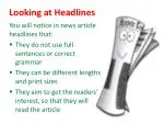 Looking at Headlines - slide 1