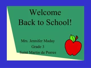 Welcome Back to School!