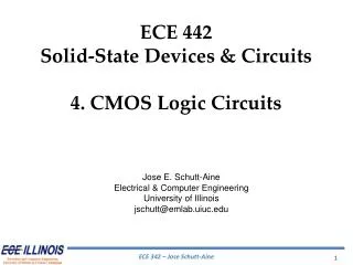 ECE 442 Solid-State Devices &amp; Circuits 4. CMOS Logic Circuits
