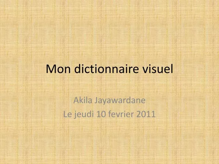 mon dictionnaire visuel