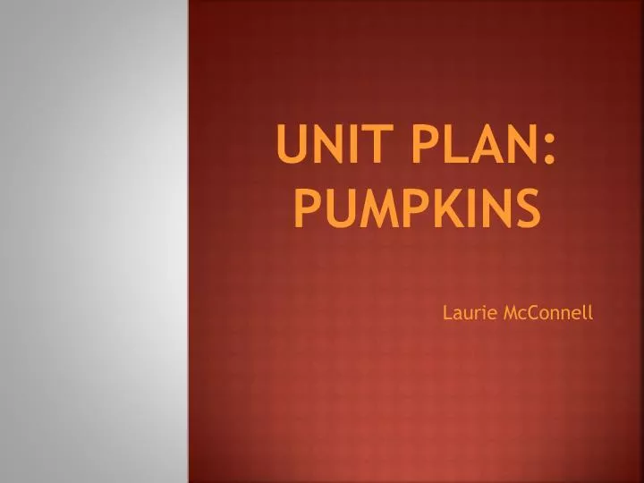 unit plan pumpkins