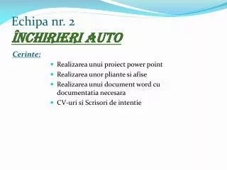 echipa nr 2 nchirieri auto