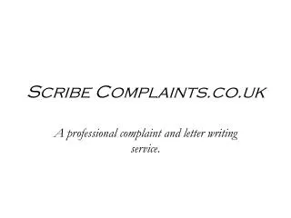 Scribe Complaints.co.uk