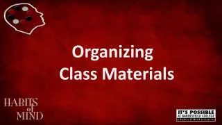 Organizing Class Materials