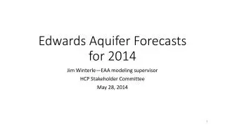 Edwards Aquifer Forecasts for 2014