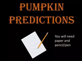 Pumpkin Predictions