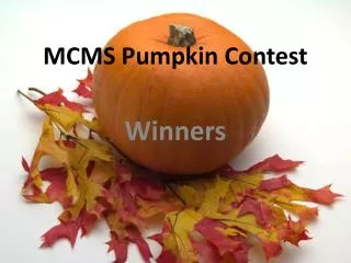 MCMS Pumpkin Contest