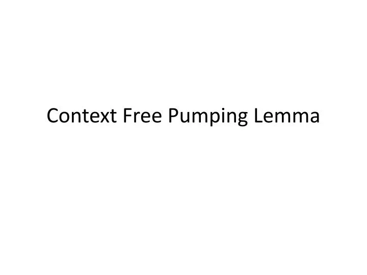 context free pumping lemma