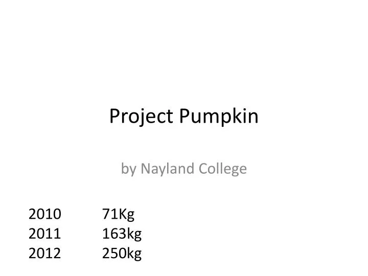 project pumpkin