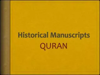 Historical Manuscripts