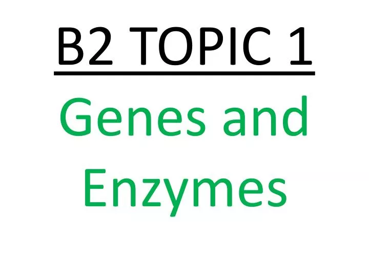 b2 topic 1 genes and enzymes