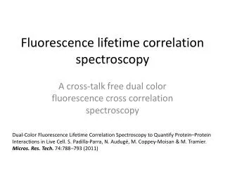 Fluorescence lifetime correlation spectroscopy