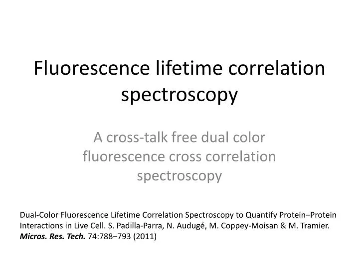 fluorescence lifetime correlation spectroscopy