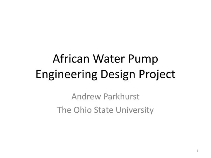 african water pump engineering design project