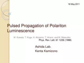 Pulsed Propagation of Polariton Luminescence