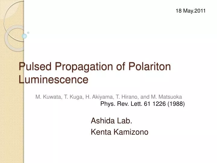 pulsed propagation of polariton luminescence