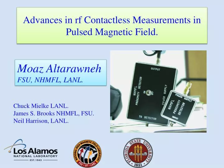 advances in rf contactless measurements in pulsed magnetic field