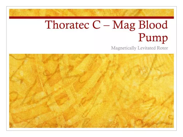 thoratec c mag blood pump