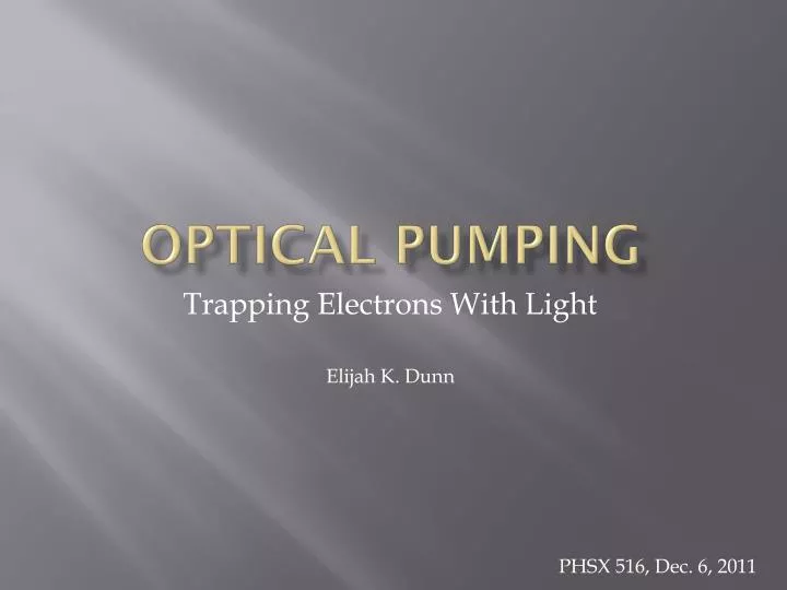 optical pumping