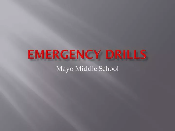 emergency drills