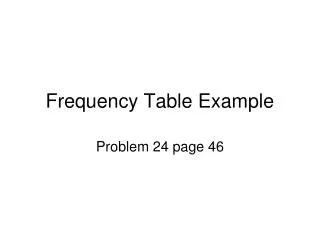 Frequency Table Example