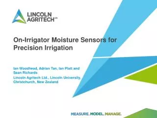 On-Irrigator Moisture Sensors for Precision Irrigation