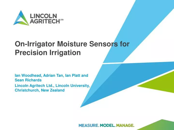 on irrigator moisture sensors for precision irrigation