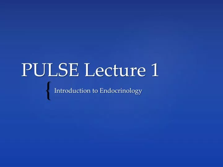 pulse lecture 1