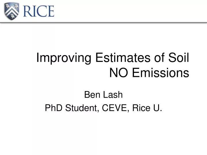 improving estimates of soil no emissions