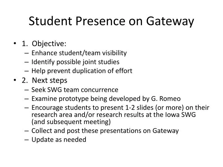 student presence on gateway