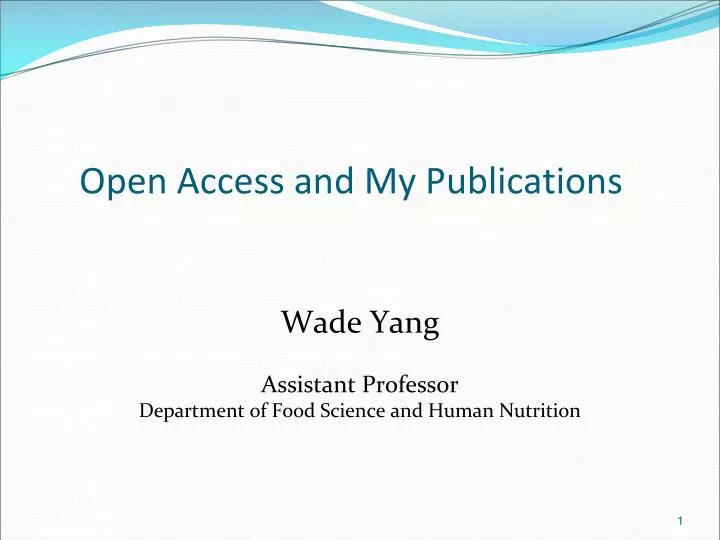 open access and my publications