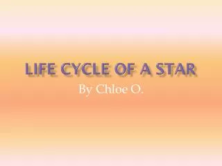 Life cycle of a star