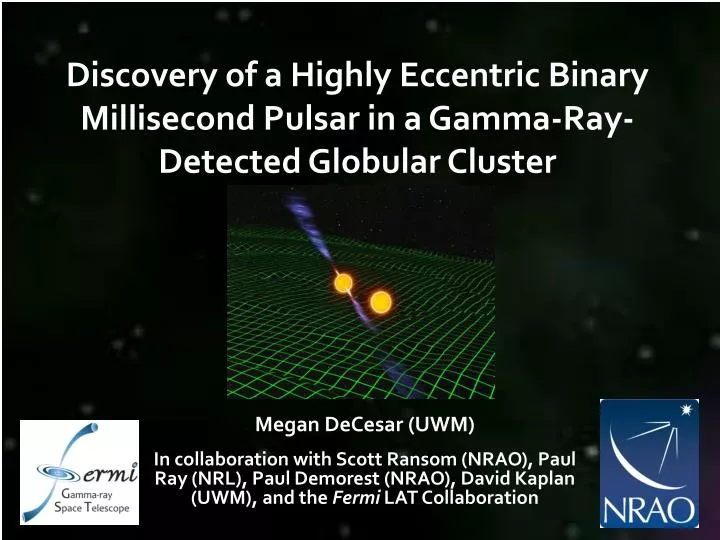 discovery of a highly eccentric binary millisecond pulsar in a gamma ray detected globular cluster