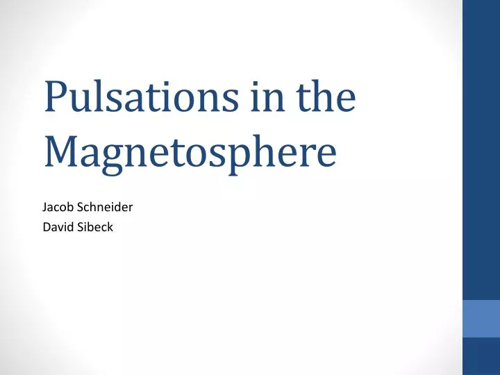 pulsations in the magnetosphere