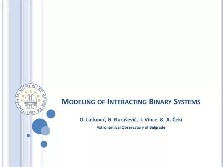 modeling of interacting binary systems