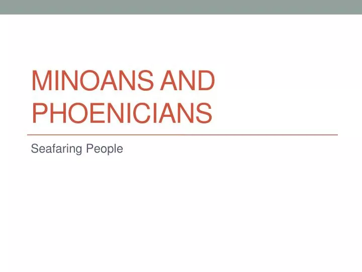 minoans and phoenicians