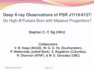 Deep X-ray Observations of PSR J1119-6127: Do High- B Pulsars Born with Massive Progenitors?