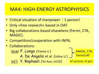 MA4: HIGH-ENERGY ASTROPHYSICS