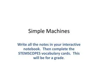 Simple Machines